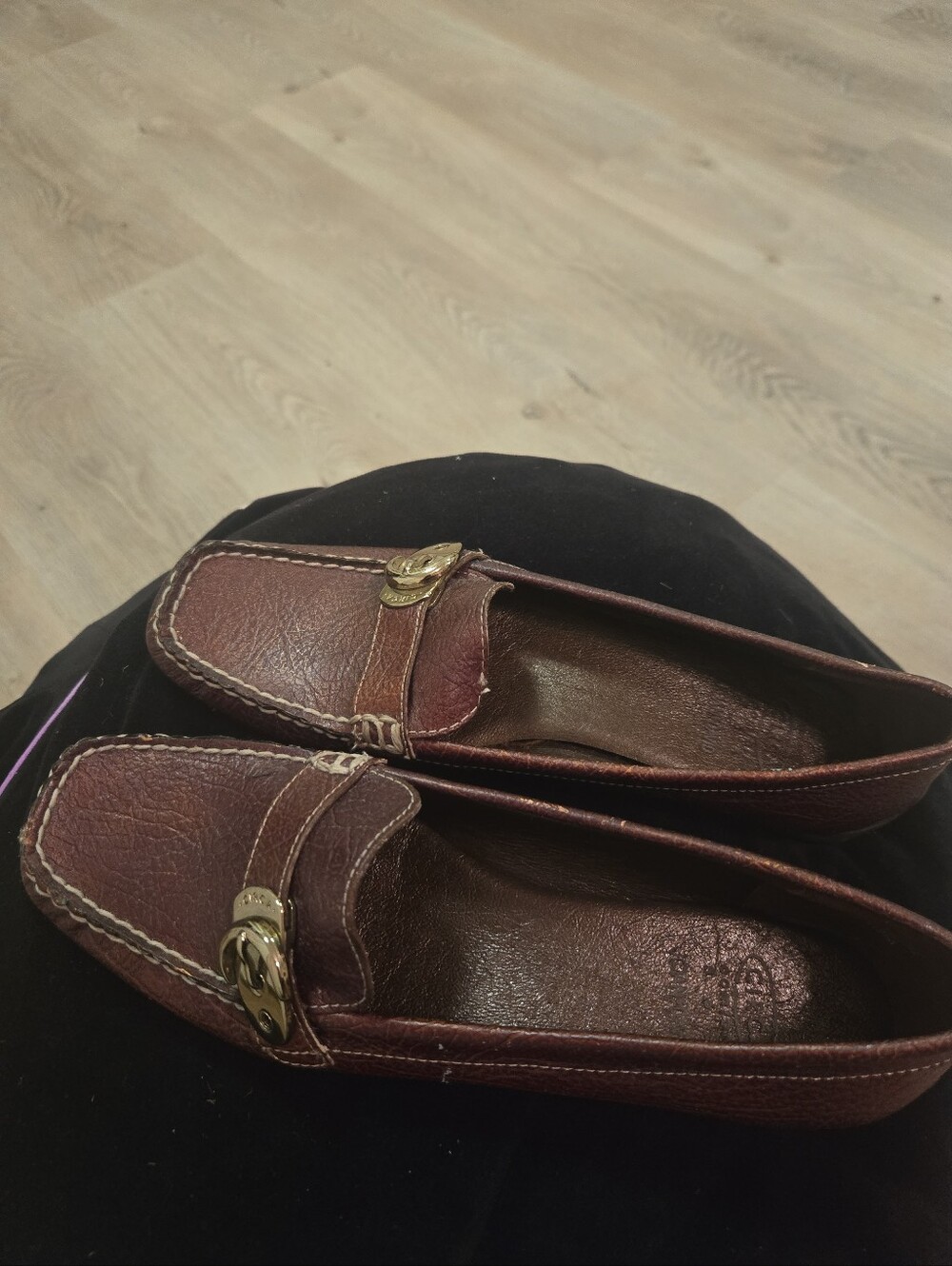 NWOT CIRCA JOAN AND DAVID Metalic Brown Leather Slip-On Loafers Sz 6.5